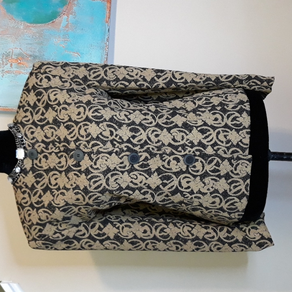 Rena Rowan /Tan/Black /Print Structured Blazer - image 2